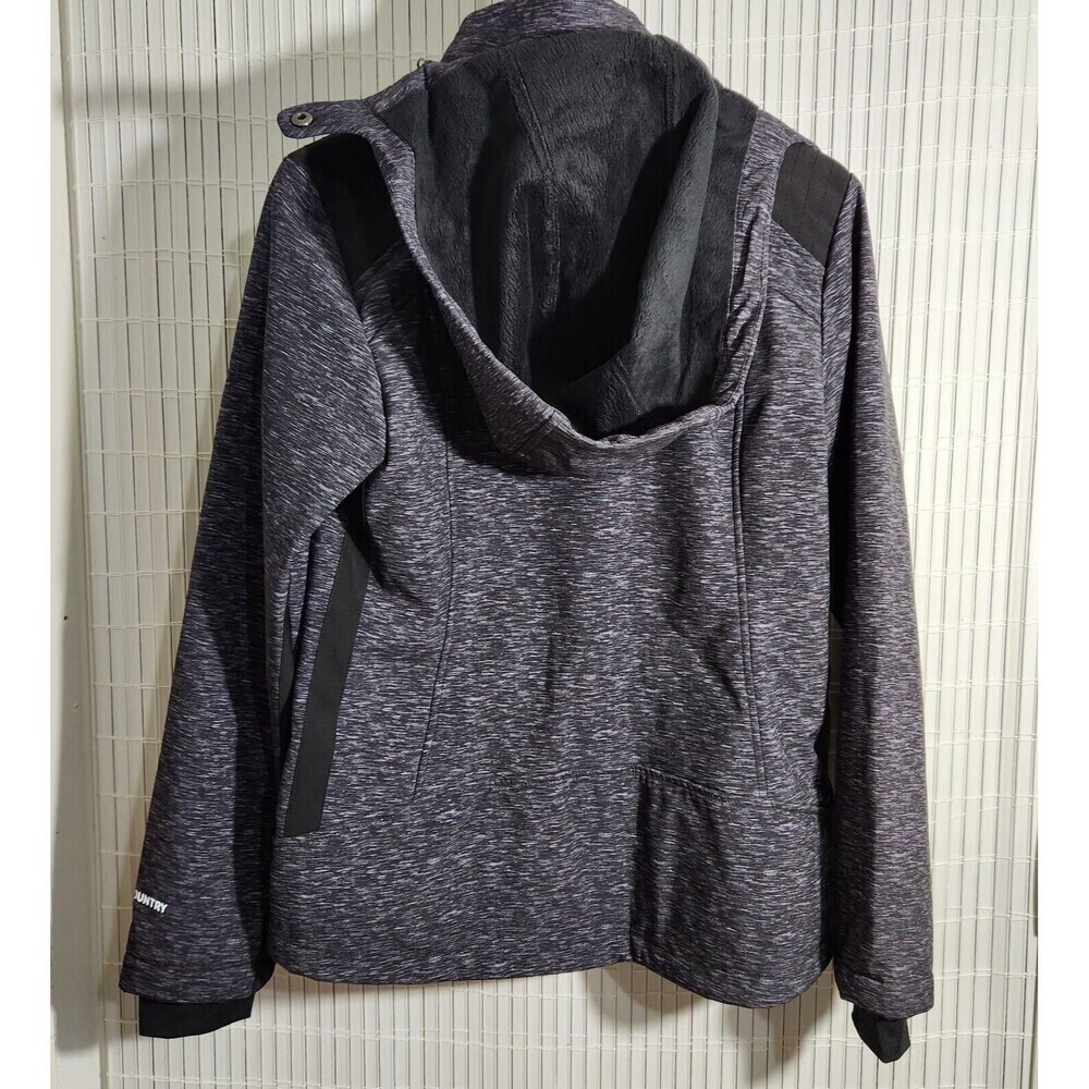 Free Country Jacket Small Heather Color Black Soft shell Lined thumbholes.  New - Picture 6 of 13